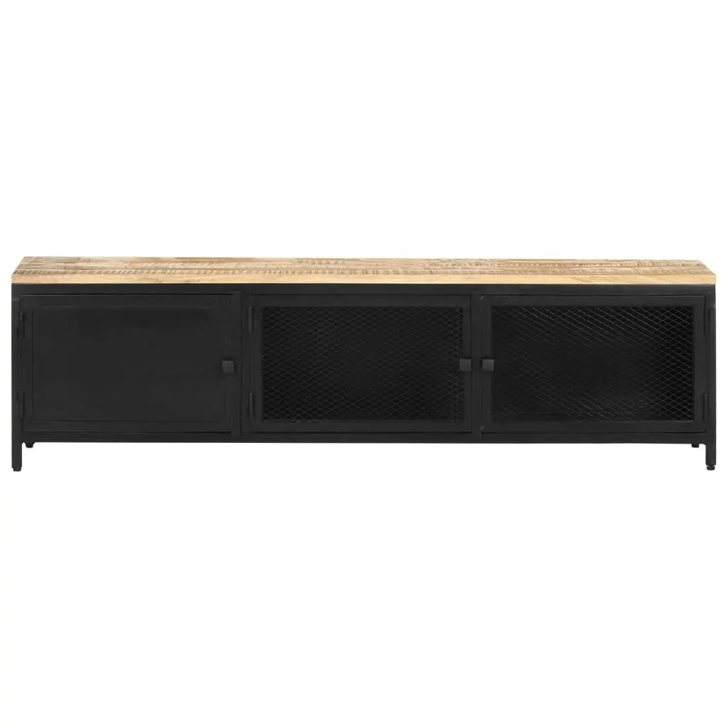 TV Cabinet 130x30x37 cm Solid Rough Mango Wood 323135