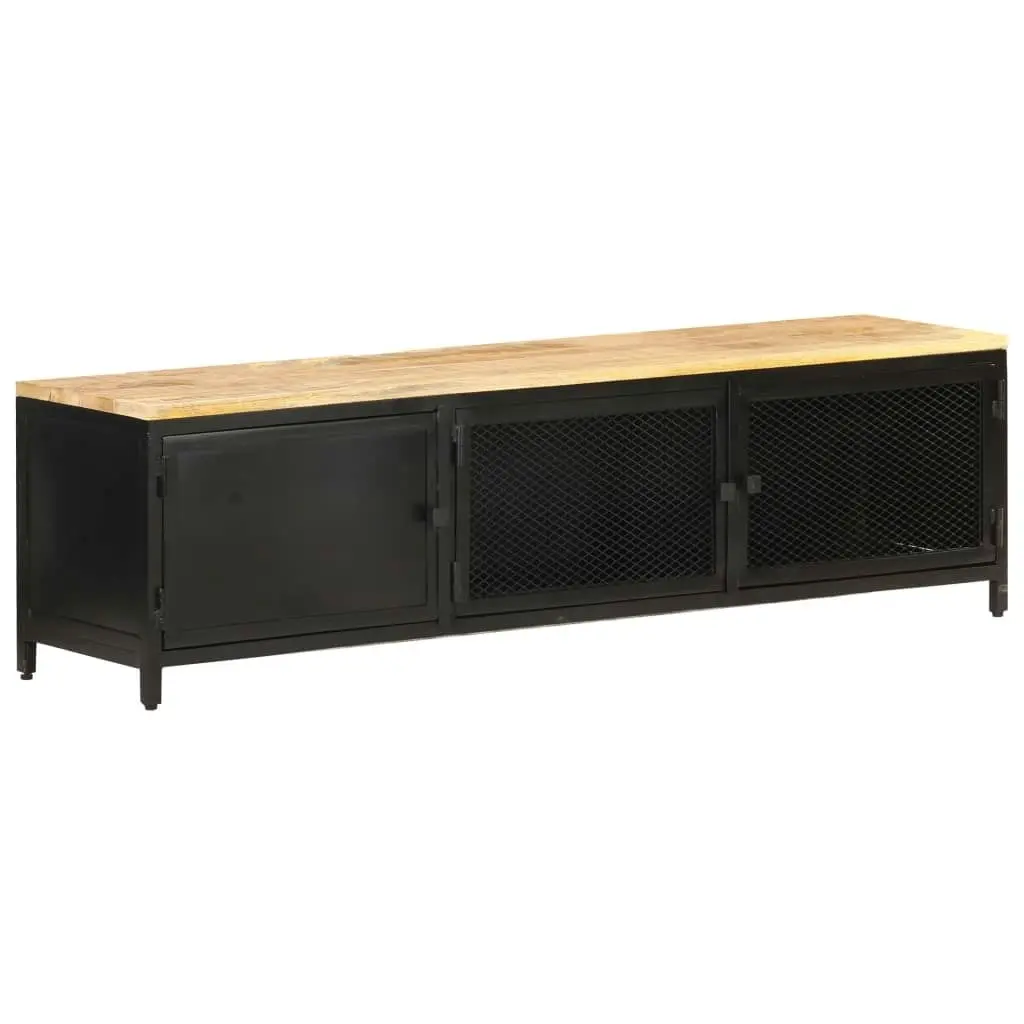 TV Cabinet 130x30x37 cm Solid Rough Mango Wood 323135