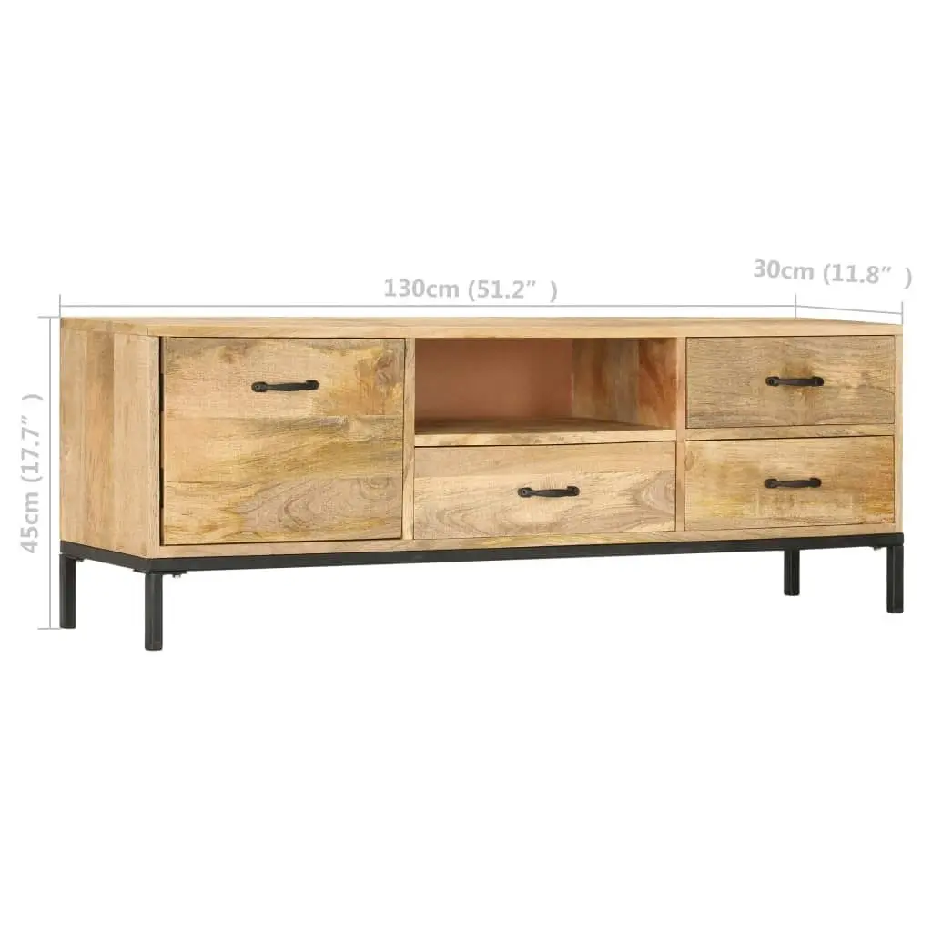 TV Cabinet 130x30x45 cm Solid Mango Wood 247943