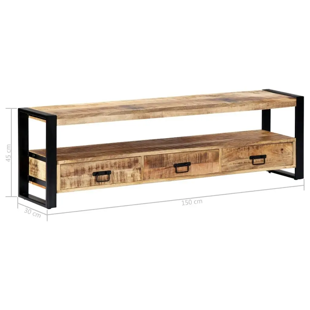 TV Cabinet 150x30x45 cm Solid Mango Wood 247906