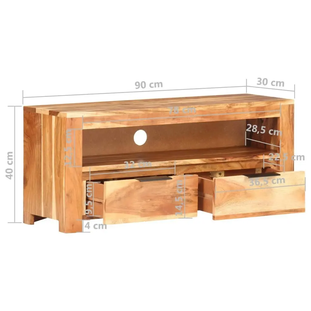 TV Cabinet 90x30x40 cm Solid Acacia Wood 320204