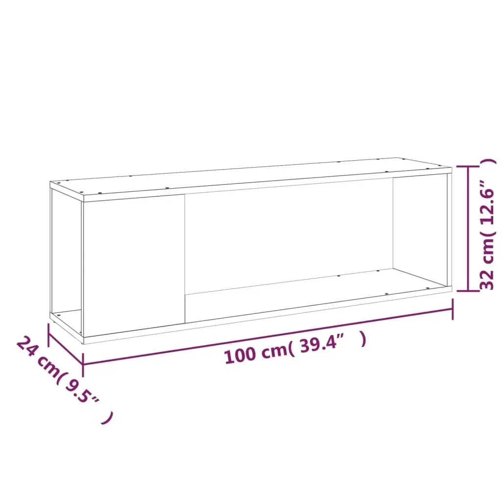 TV Cabinet Black 100x24x32 cm Engineered Wood 809162