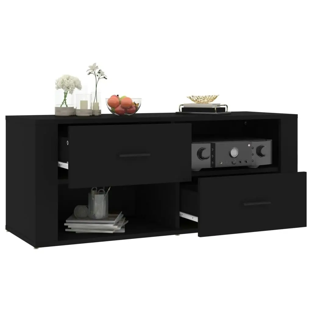 TV Cabinet Black 100x35x40 cm Engineered Wood 823100