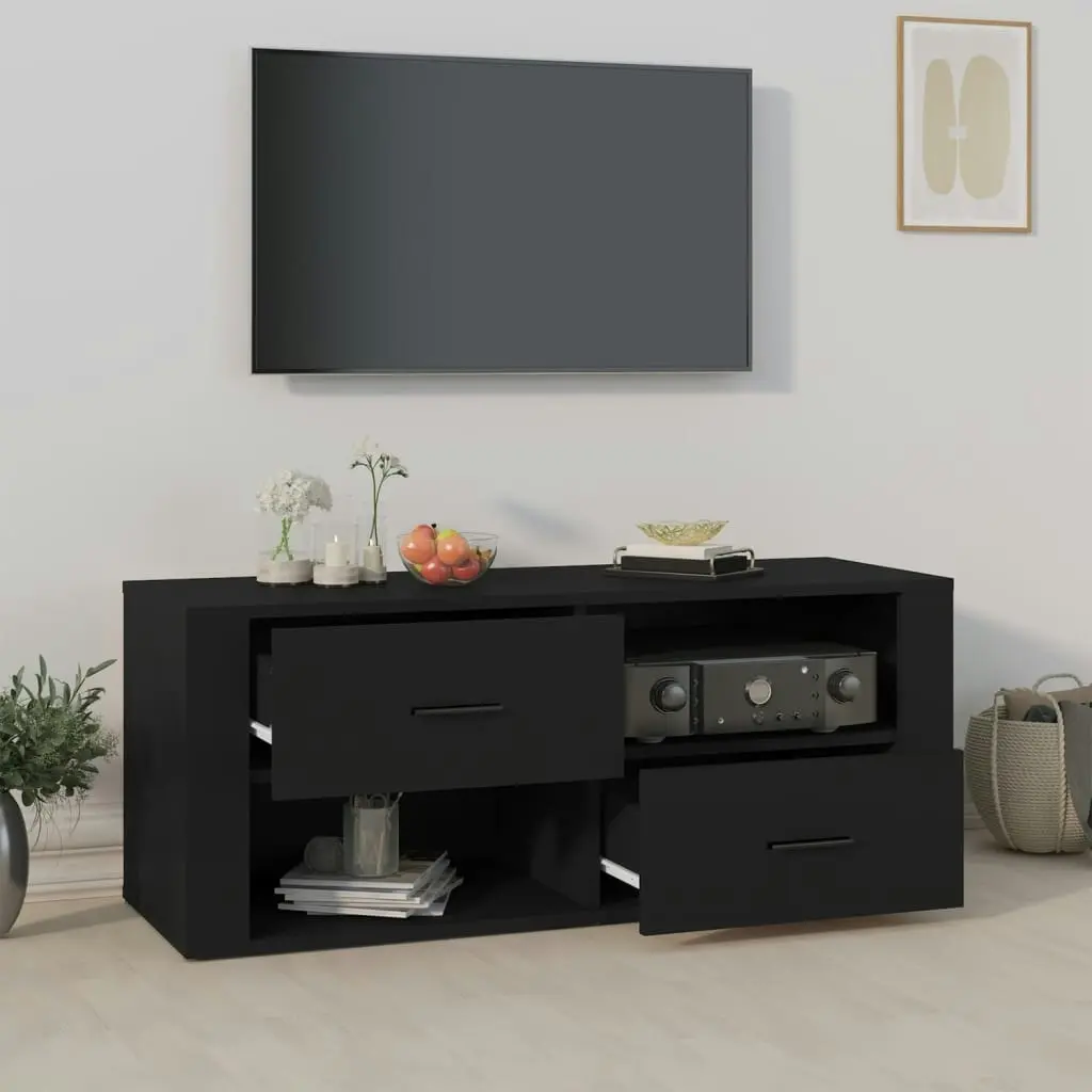 TV Cabinet Black 100x35x40 cm Engineered Wood 823100