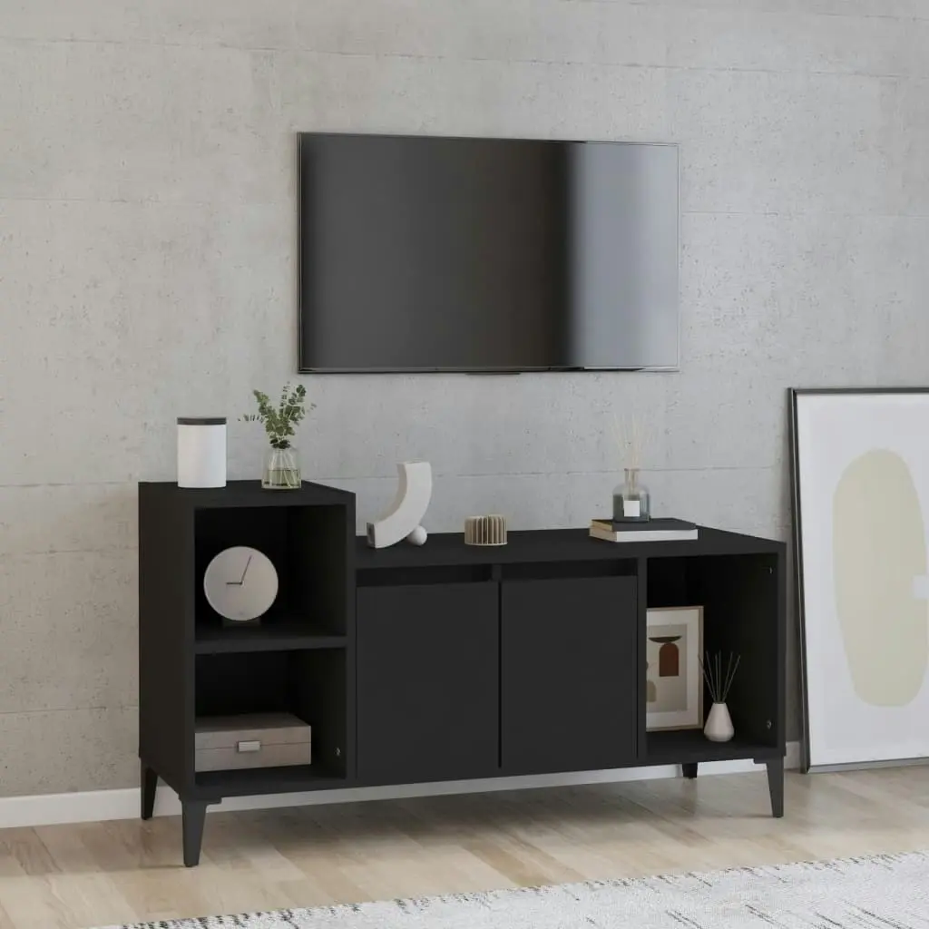 TV Cabinet Black 100x35x55 cm Engineered Wood 821181