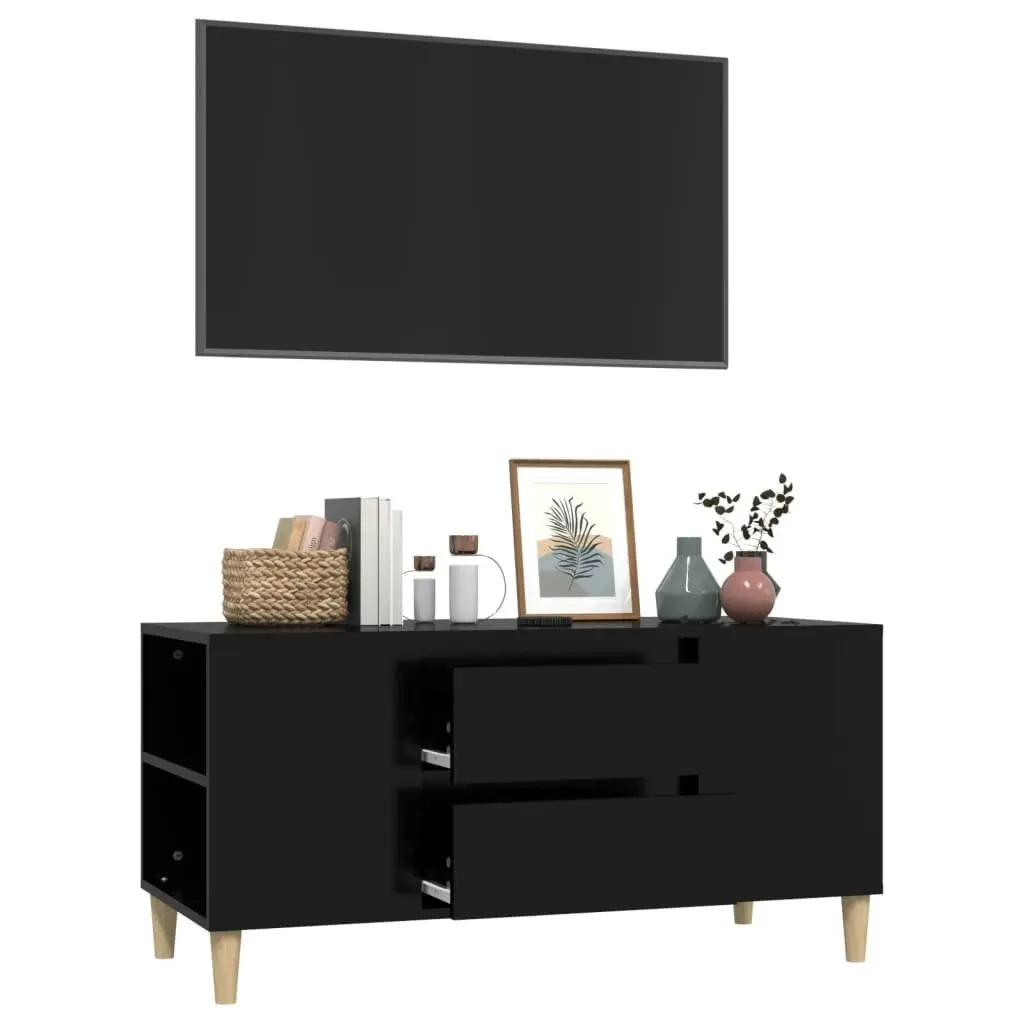 TV Cabinet Black 102x44.5x50 cm Engineered Wood 819597