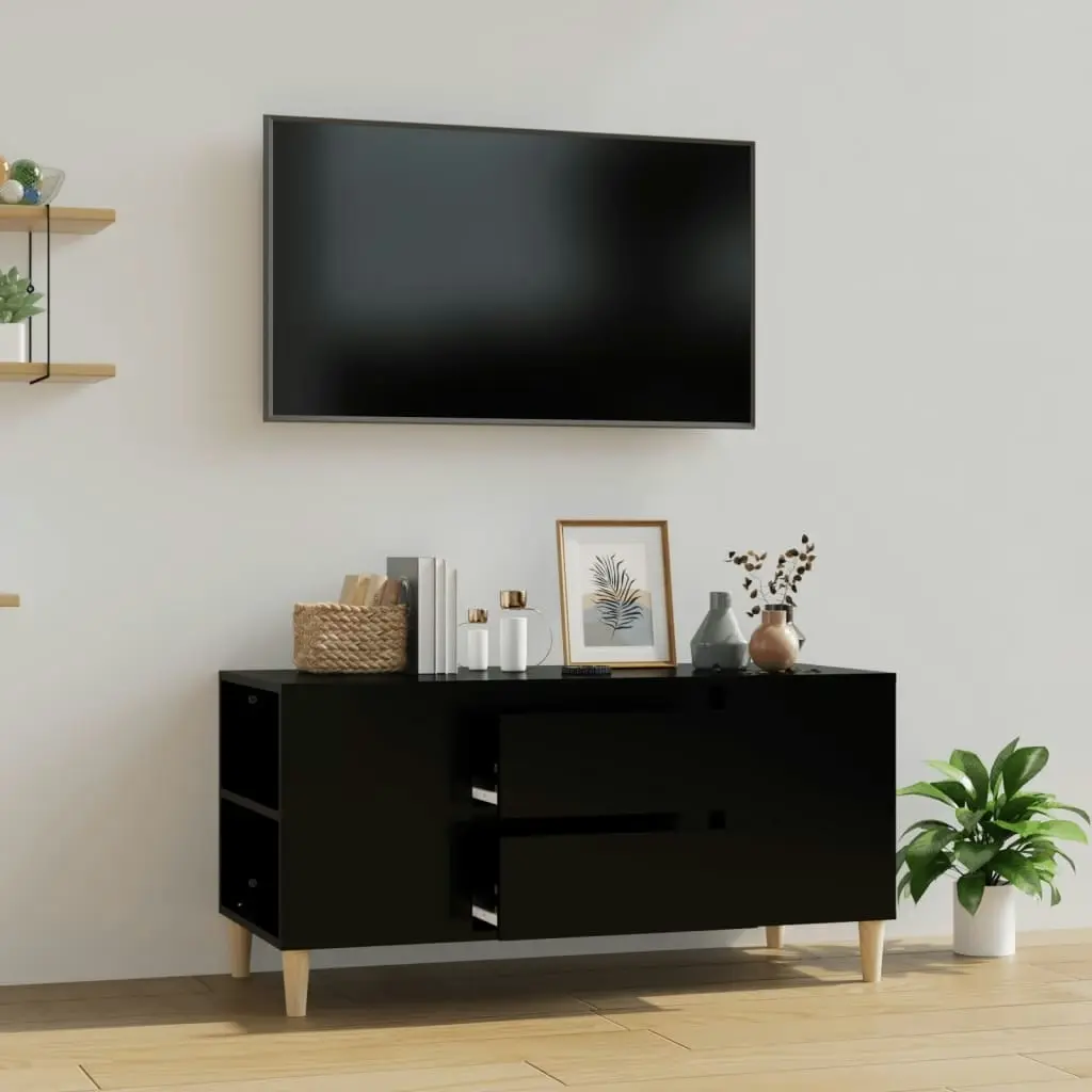 TV Cabinet Black 102x44.5x50 cm Engineered Wood 819597