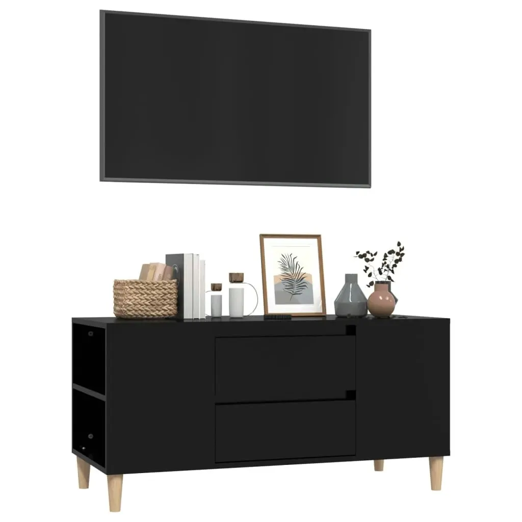 TV Cabinet Black 102x44.5x50 cm Engineered Wood 819597