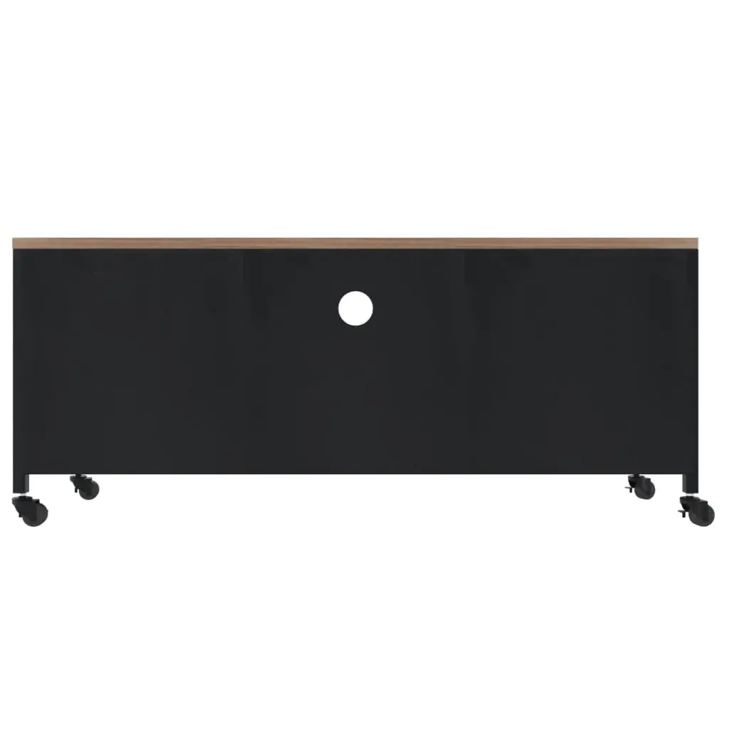 TV Cabinet Black 110x30x43 cm Iron and Solid Wood Fir 340766