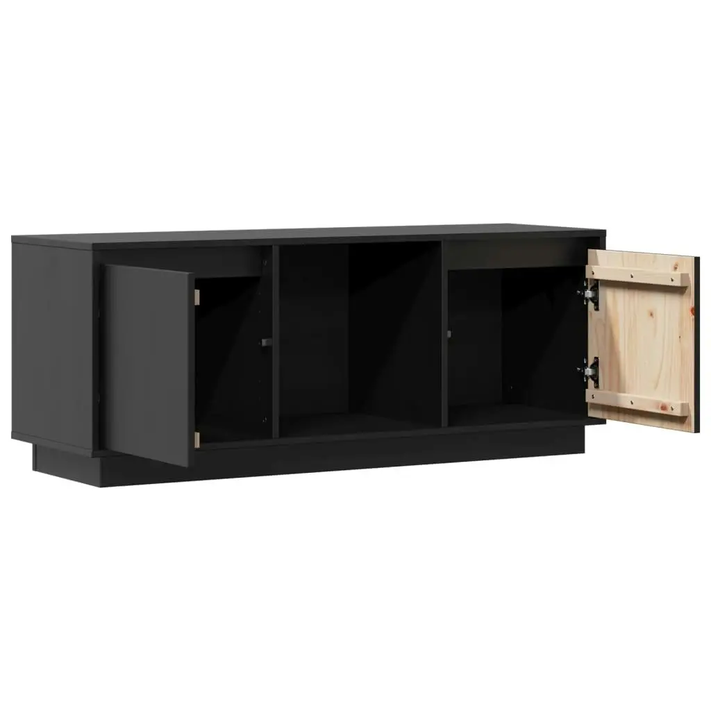 TV Cabinet Black 110.5x35x44 cm Solid Wood Pine 814343