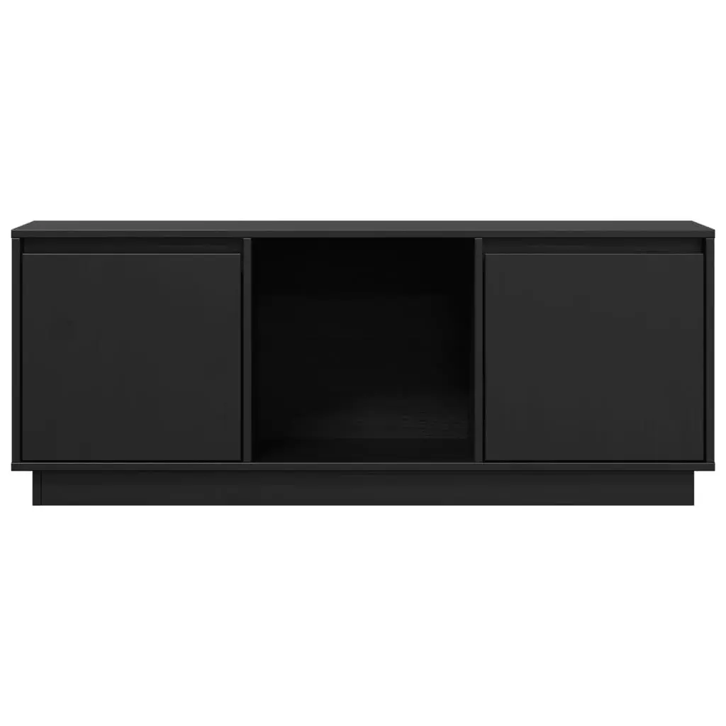 TV Cabinet Black 110.5x35x44 cm Solid Wood Pine 814343