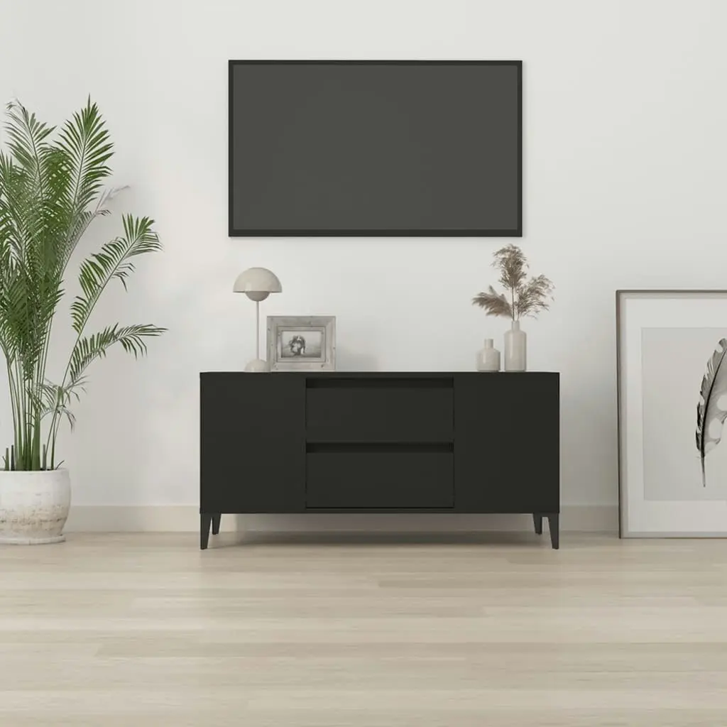 TV Cabinet Black 102x44.5x50 cm Engineered Wood 819605