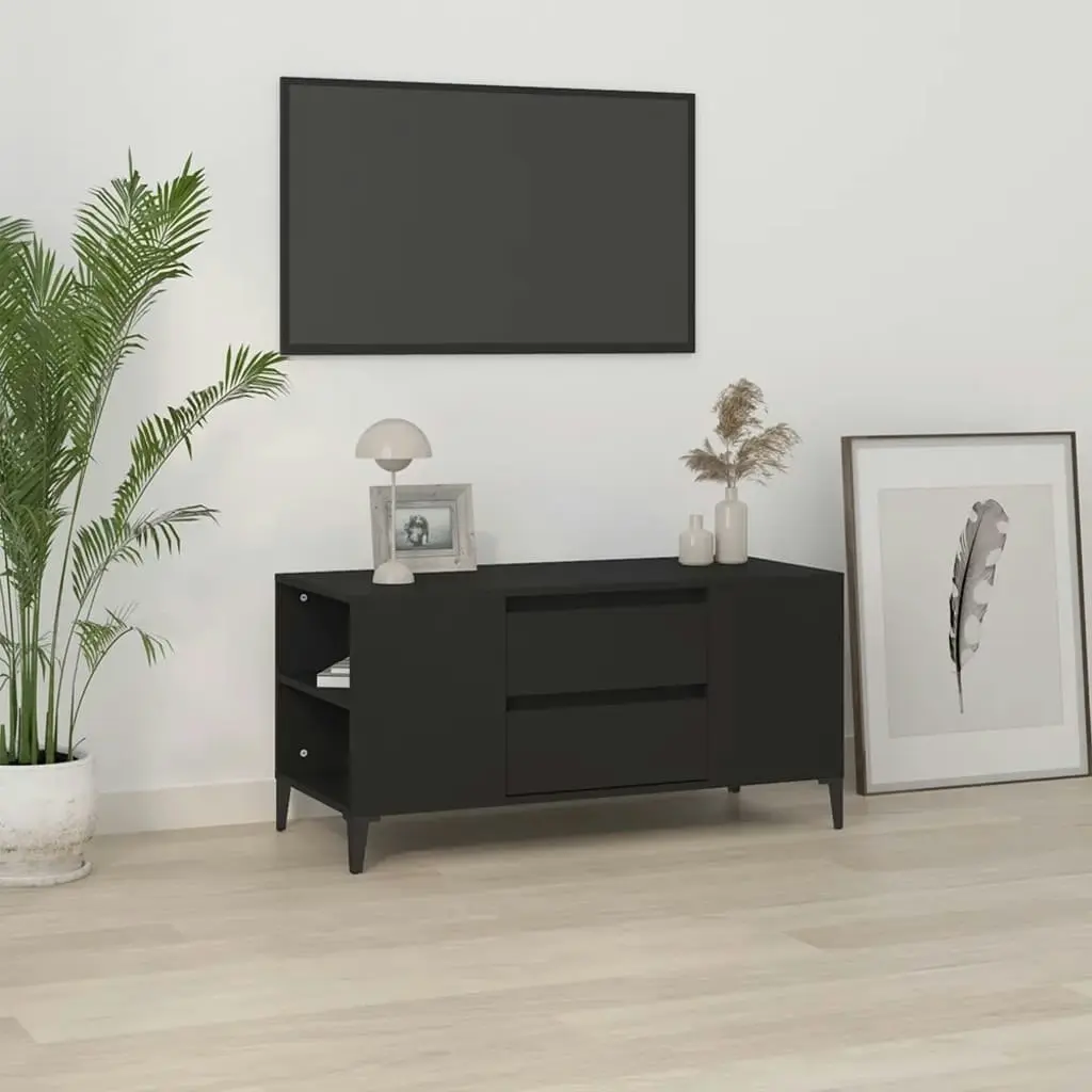 TV Cabinet Black 102x44.5x50 cm Engineered Wood 819605