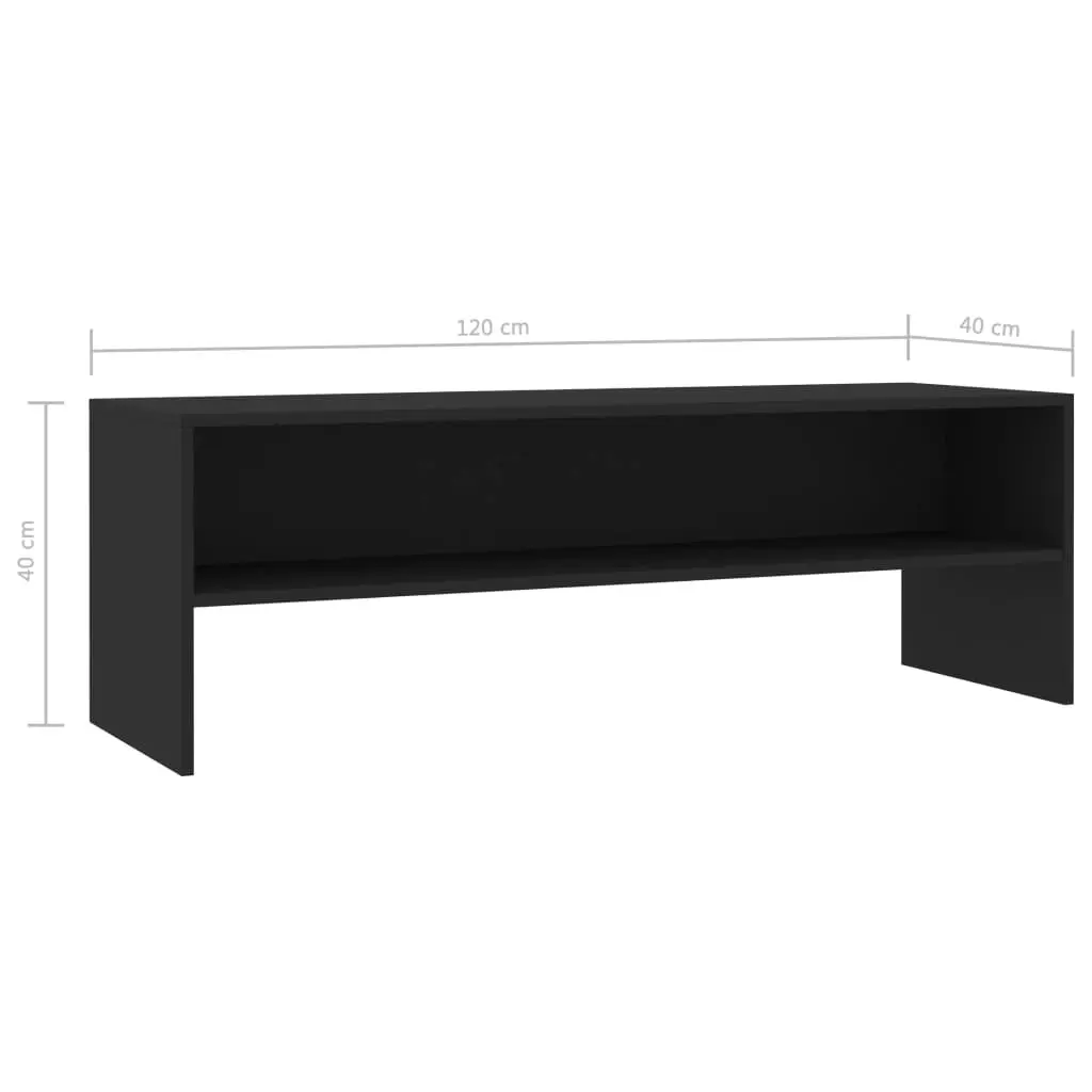 TV Cabinet Black 120x40x40 cm Engineered Wood 800037