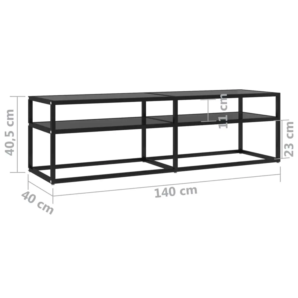 TV Cabinet Black 140x40x40.5 cm Tempered Glass 331715