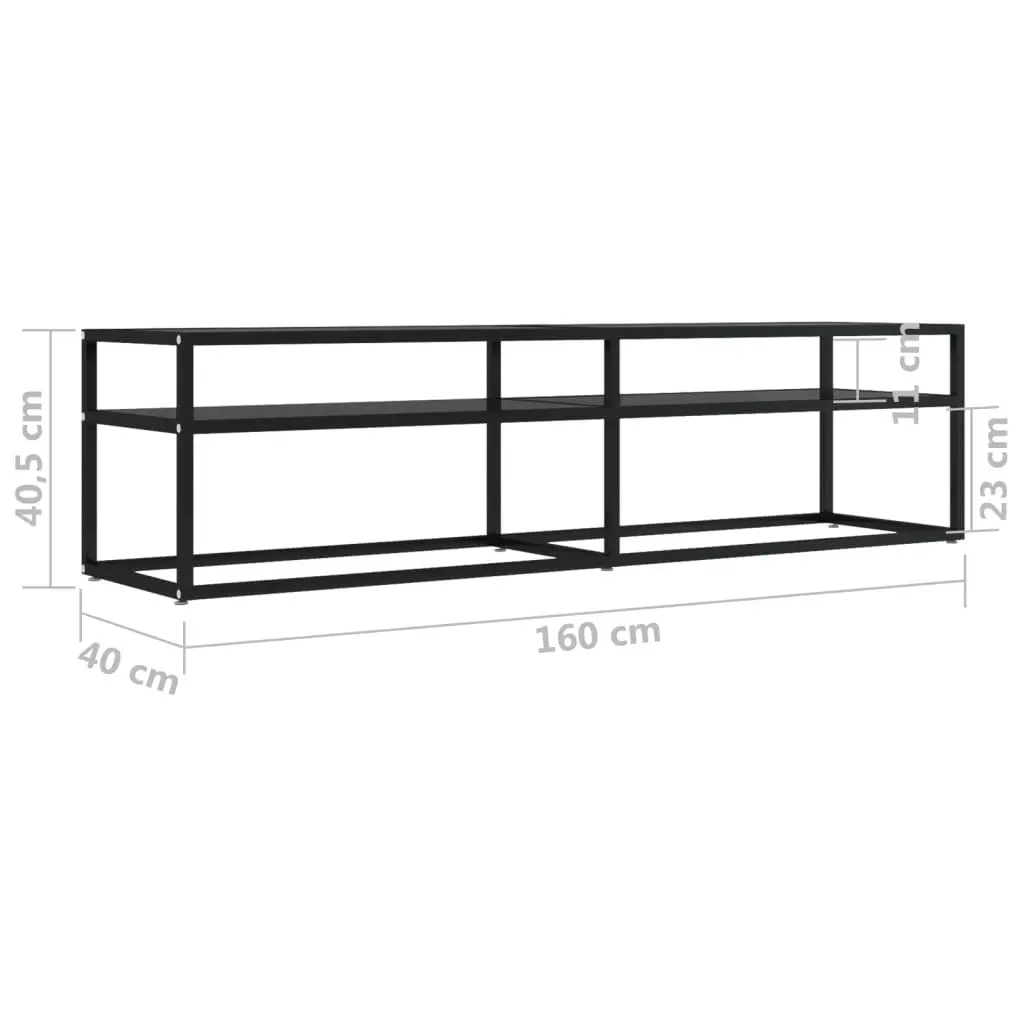 TV Cabinet Black 160x40x40.5 cm Tempered Glass 331719