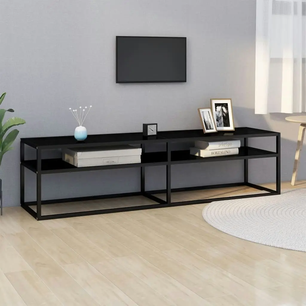 TV Cabinet Black 160x40x40.5 cm Tempered Glass 331719