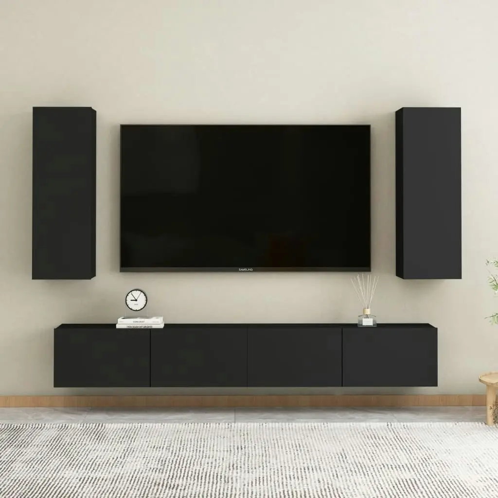 TV Cabinet Black 30.5x30x90 cm Engineered Wood 803346