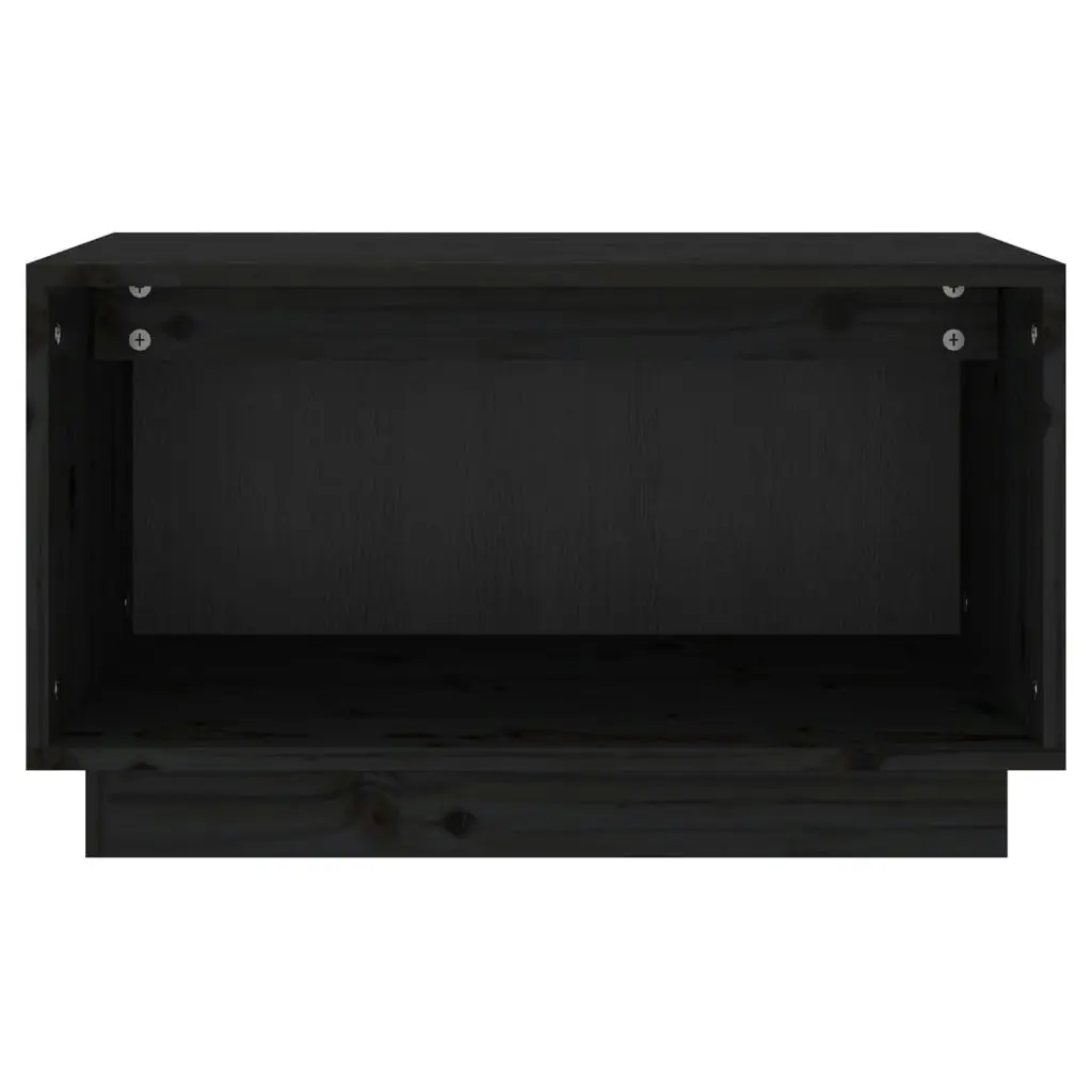 TV Cabinet Black 60x35x35 cm Solid Wood Pine 813828