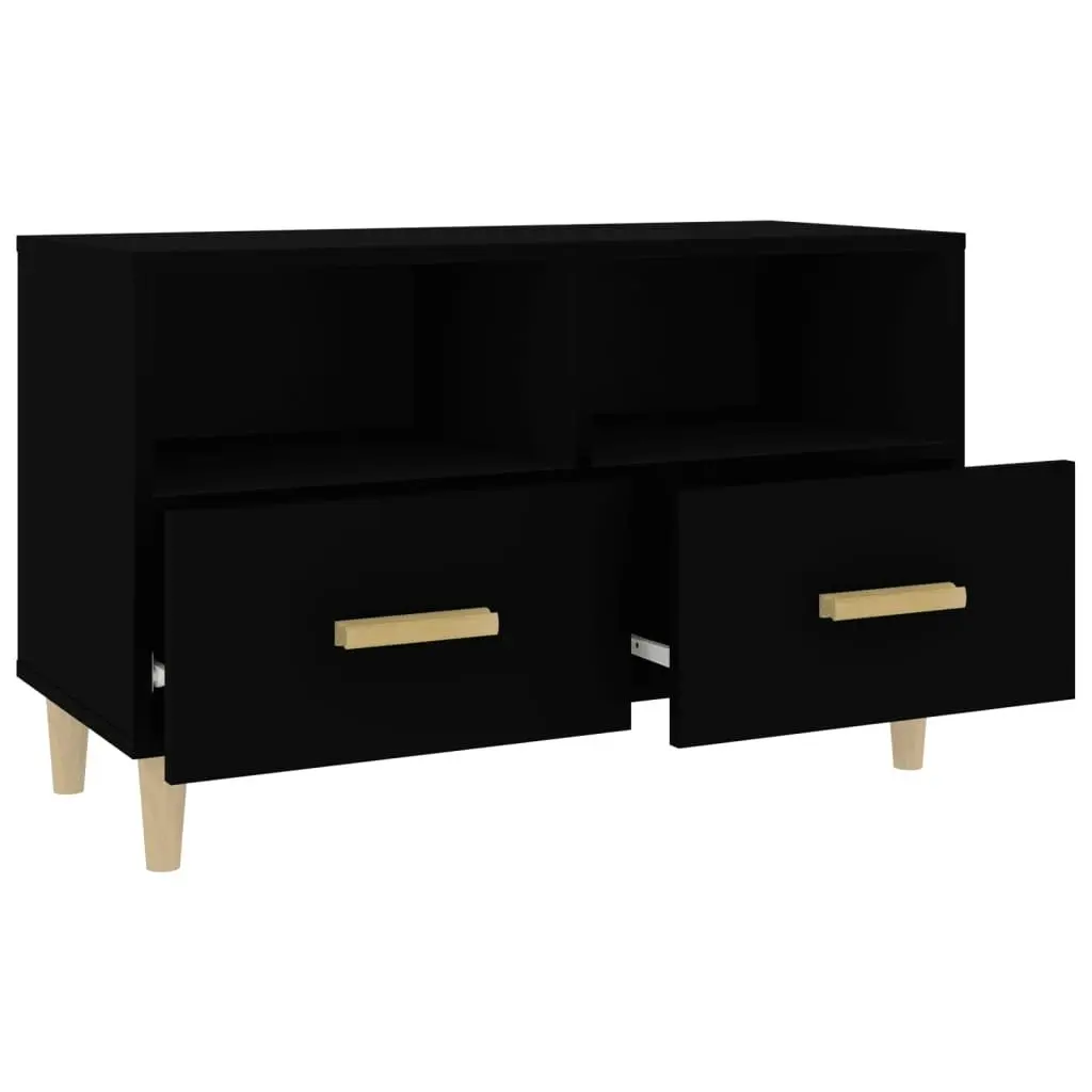 TV Cabinet Black 80x36x50 cm Engineered Wood 812583