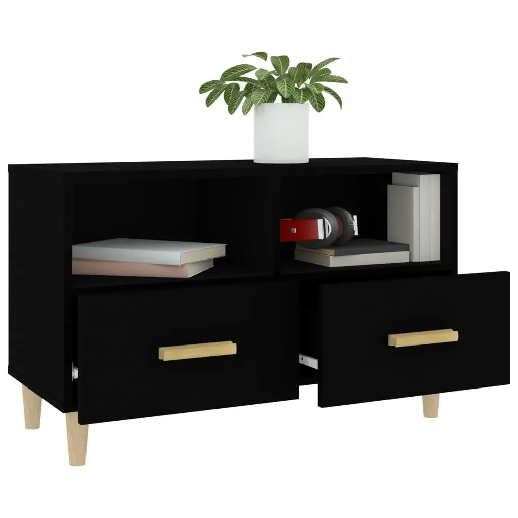 TV Cabinet Black 80x36x50 cm Engineered Wood 812583