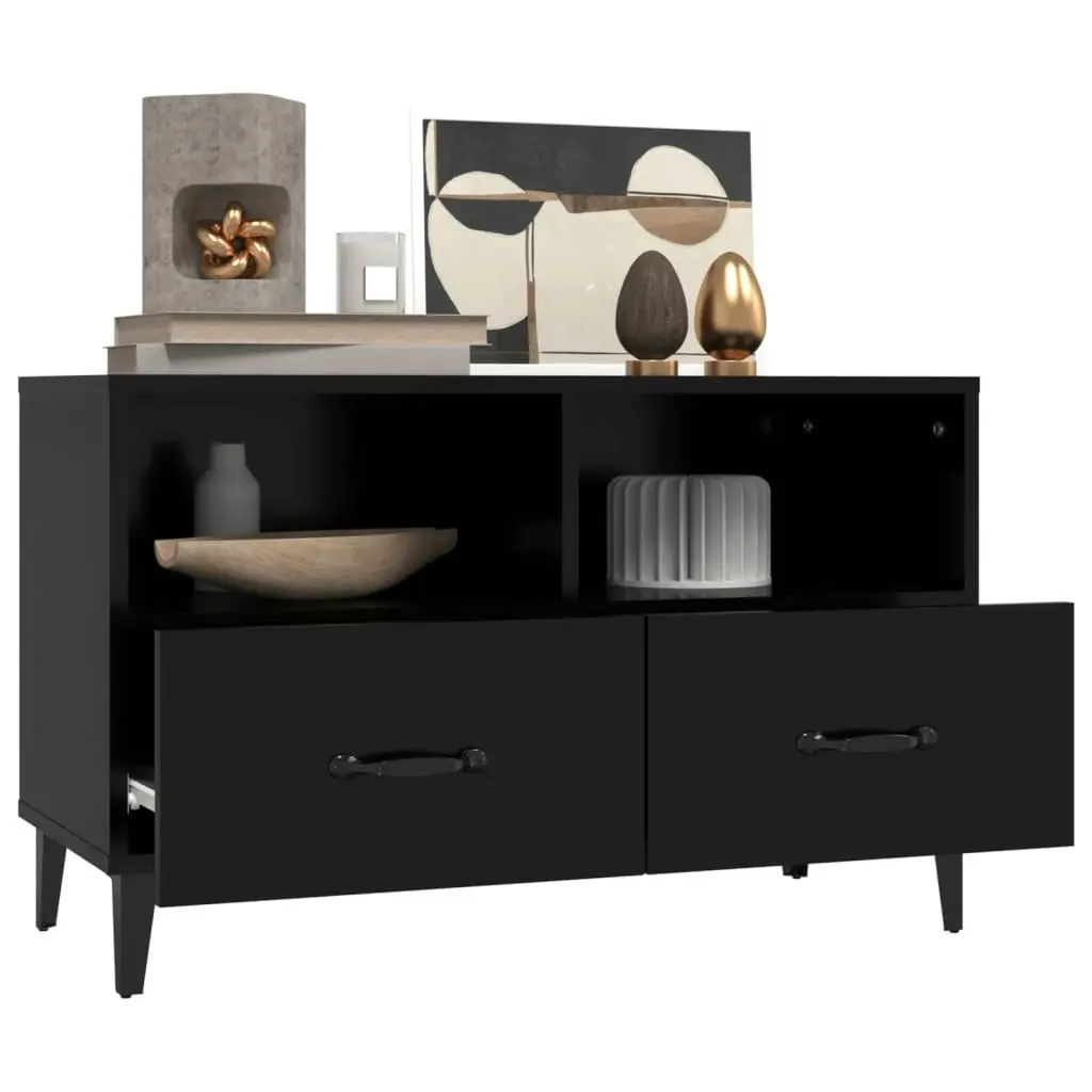 TV Cabinet Black 80x36x50 cm Engineered Wood 812592