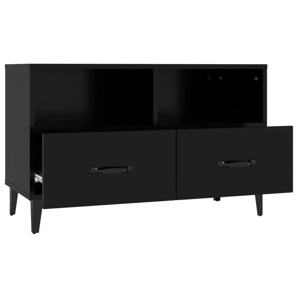 TV Cabinet Black 80x36x50 cm Engineered Wood 812592