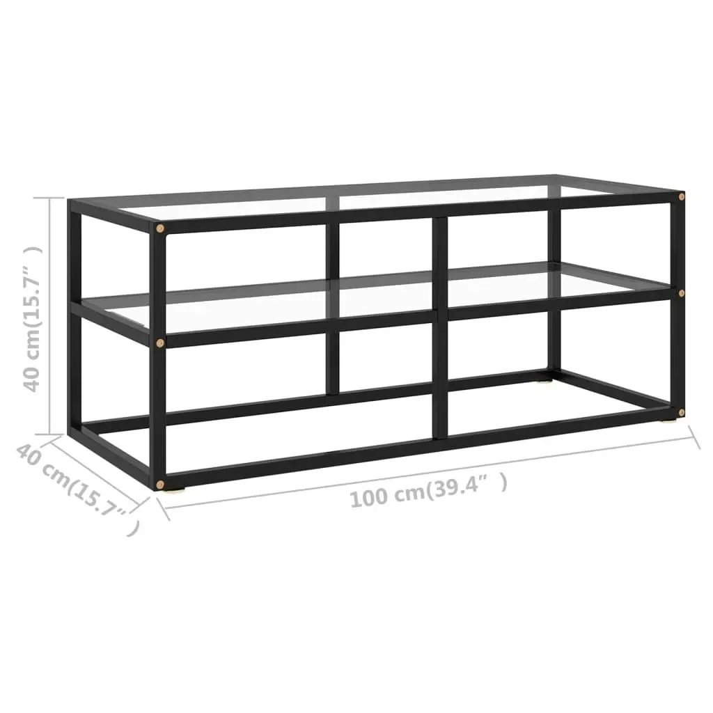 TV Cabinet Black with Tempered Glass 100x40x40 cm 322855