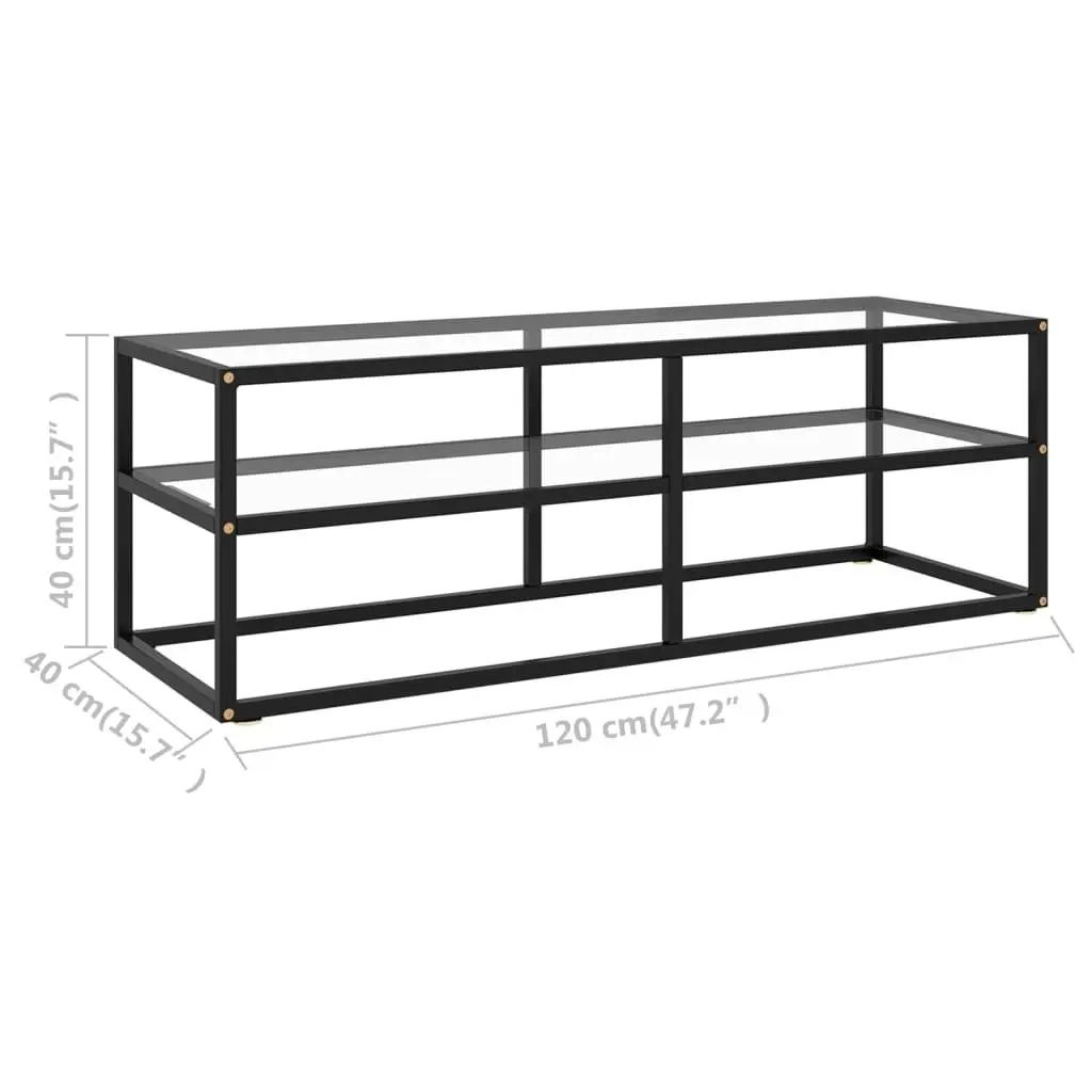 TV Cabinet Black with Tempered Glass 120x40x40 cm 322859