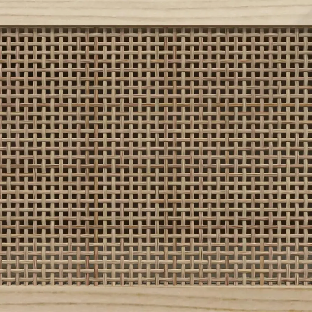 TV Cabinet Brown 80x30x40 cm Solid Wood Pine and Natural Rattan 345614