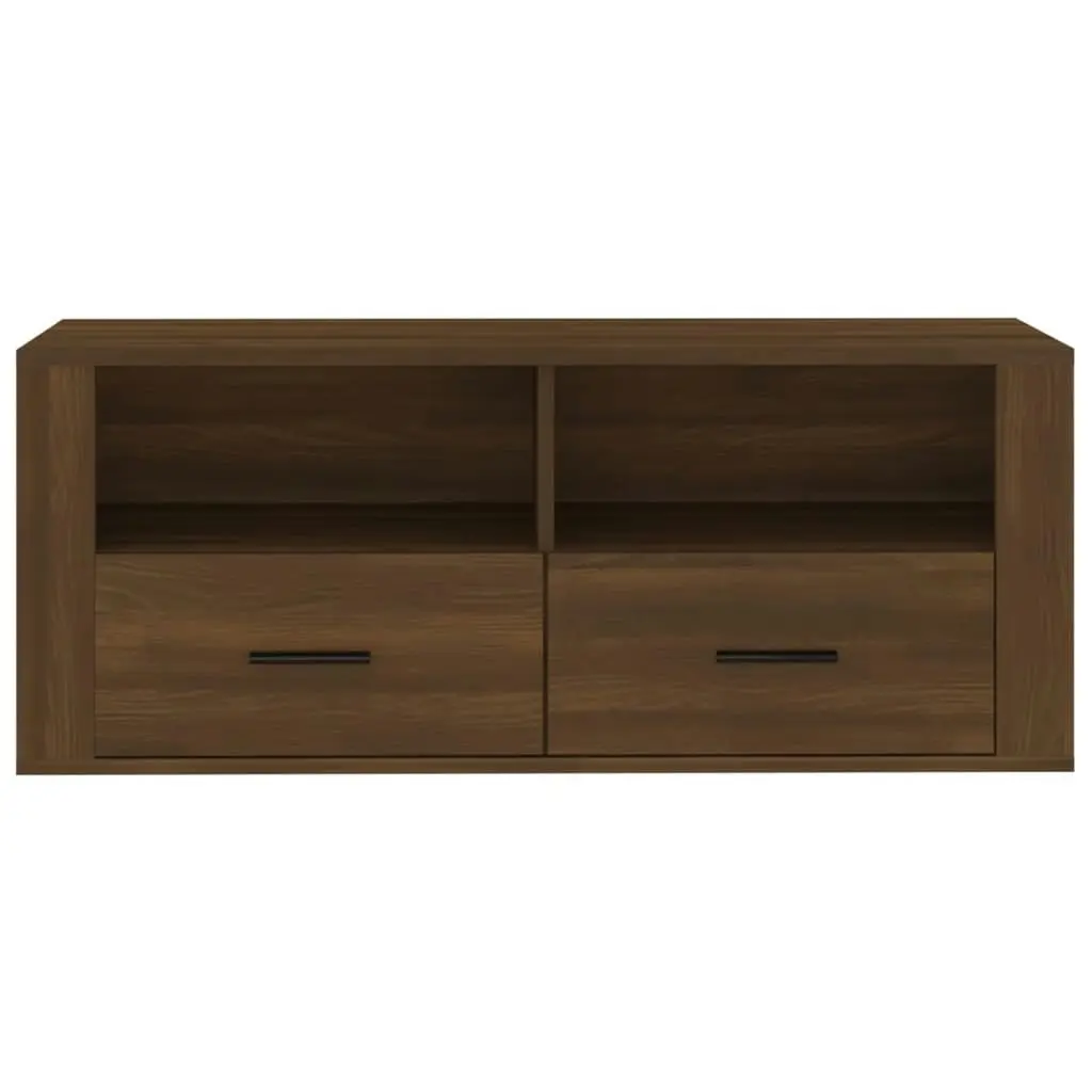 TV Cabinet Brown Oak 100x35x40 cm Engineered Wood 816815