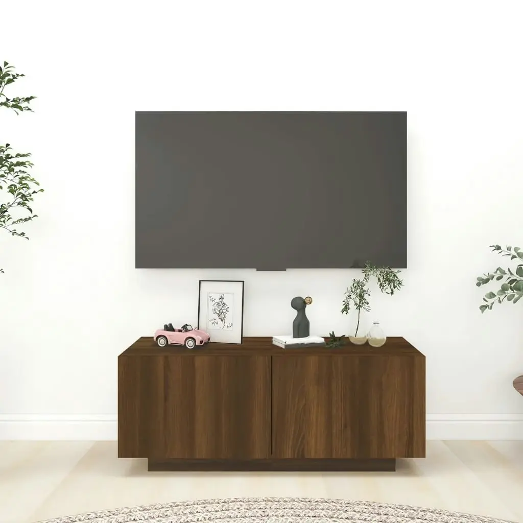 TV Cabinet Brown Oak 100x35x40 cm Engineered Wood 815719