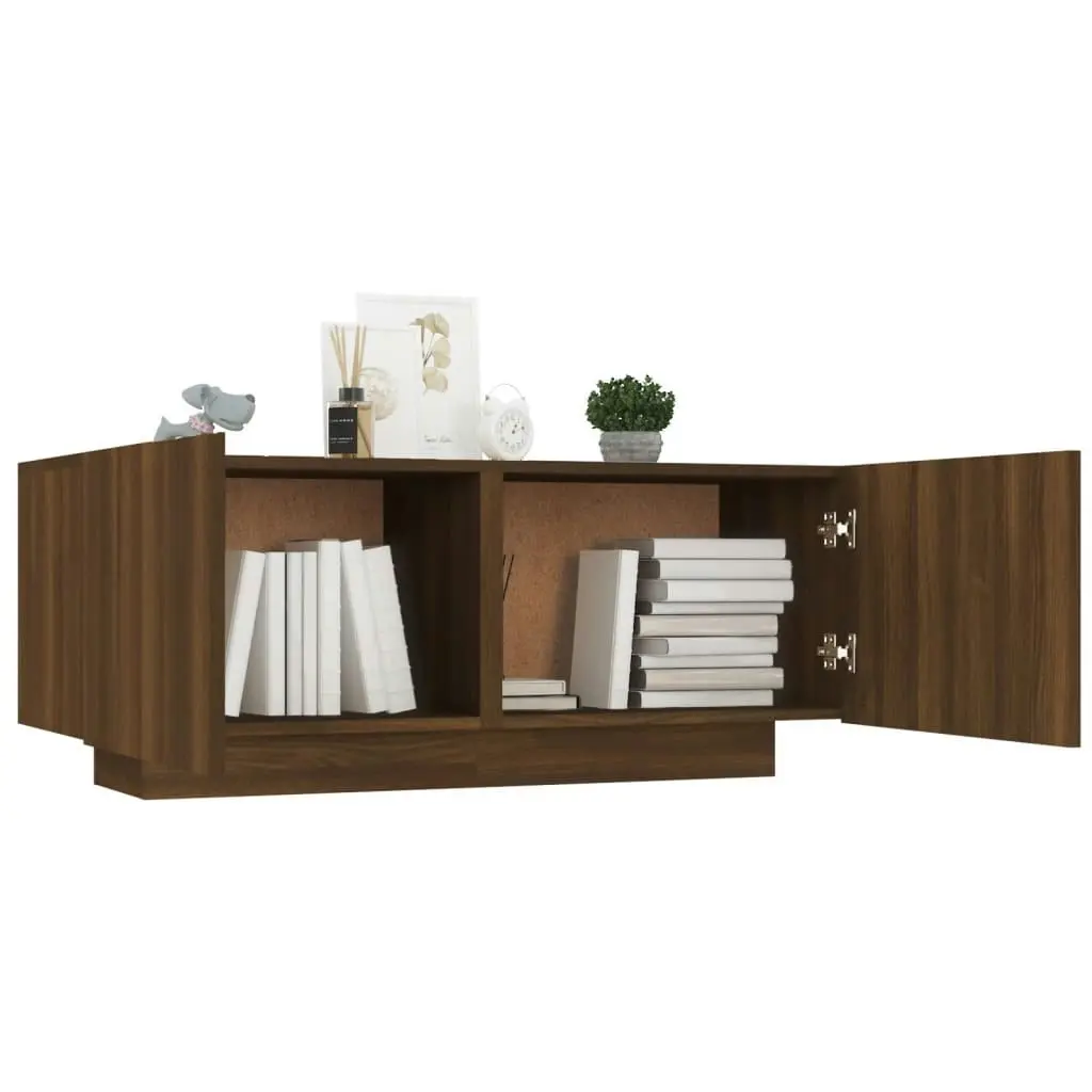 TV Cabinet Brown Oak 100x35x40 cm Engineered Wood 815719