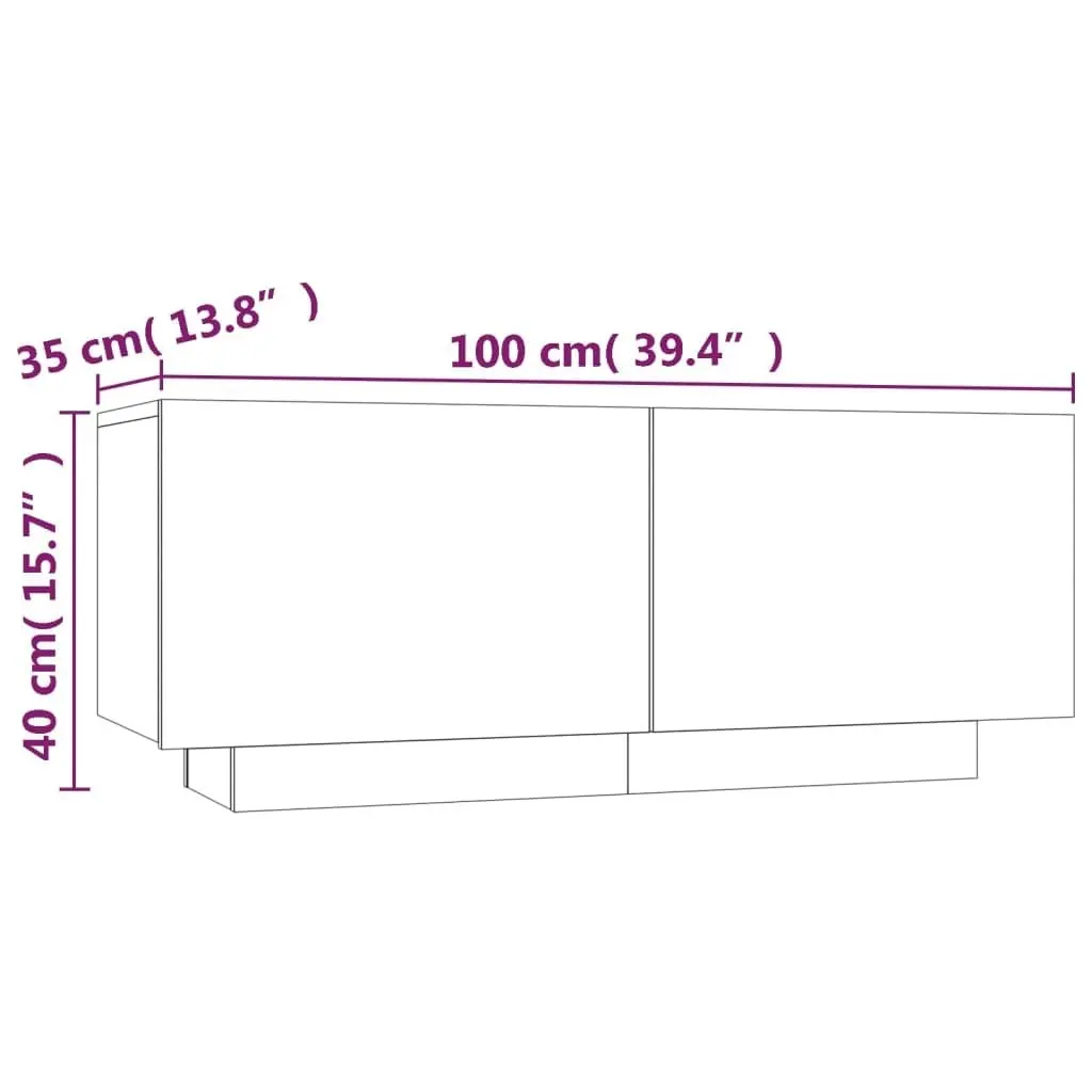 TV Cabinet Brown Oak 100x35x40 cm Engineered Wood 815719