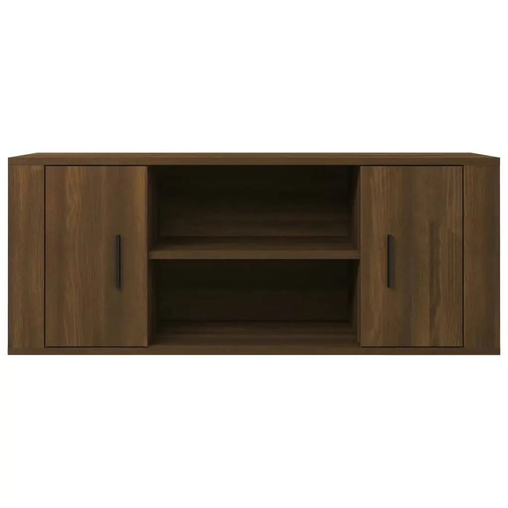 TV Cabinet Brown Oak 100x35x40 cm Engineered Wood 823098