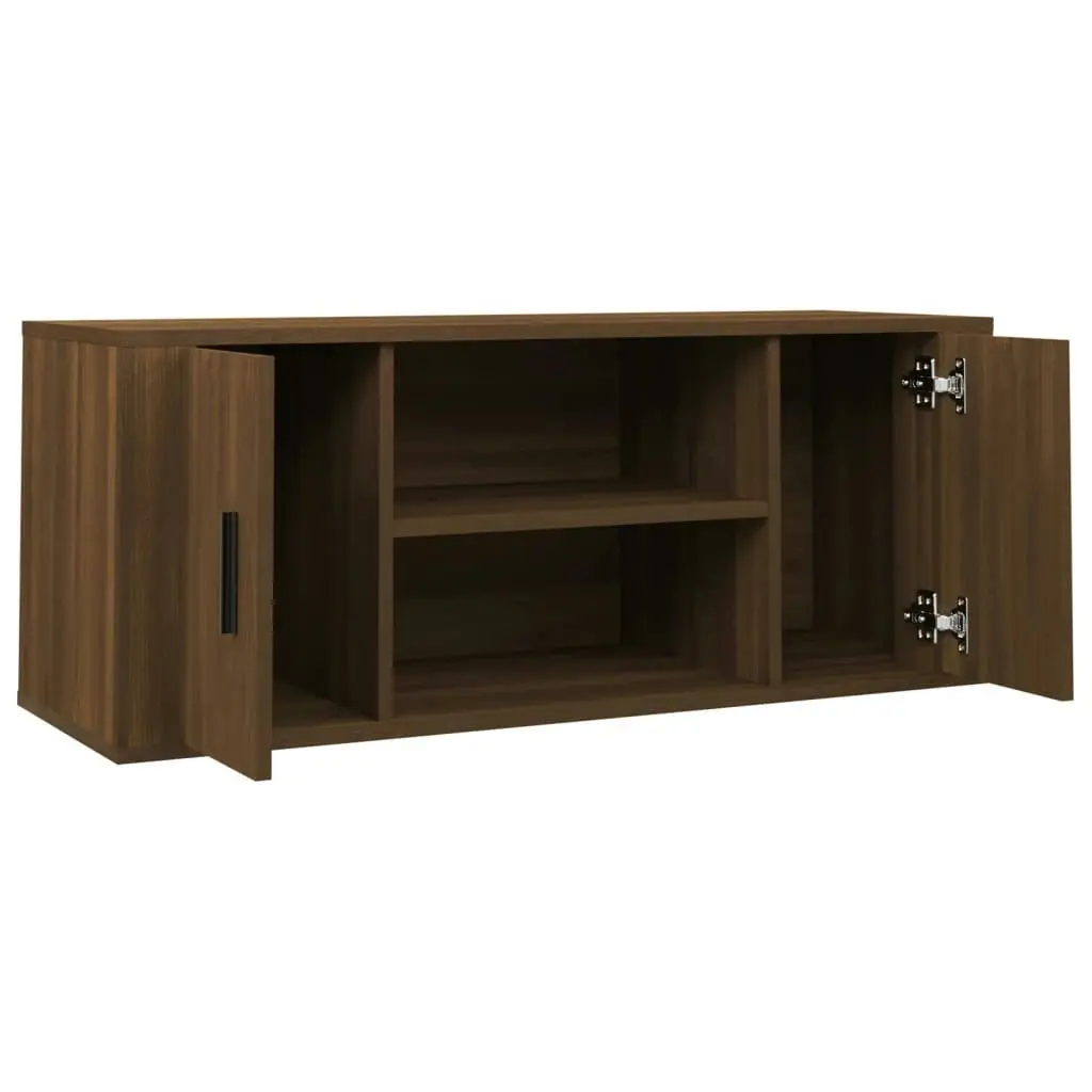 TV Cabinet Brown Oak 100x35x40 cm Engineered Wood 823098