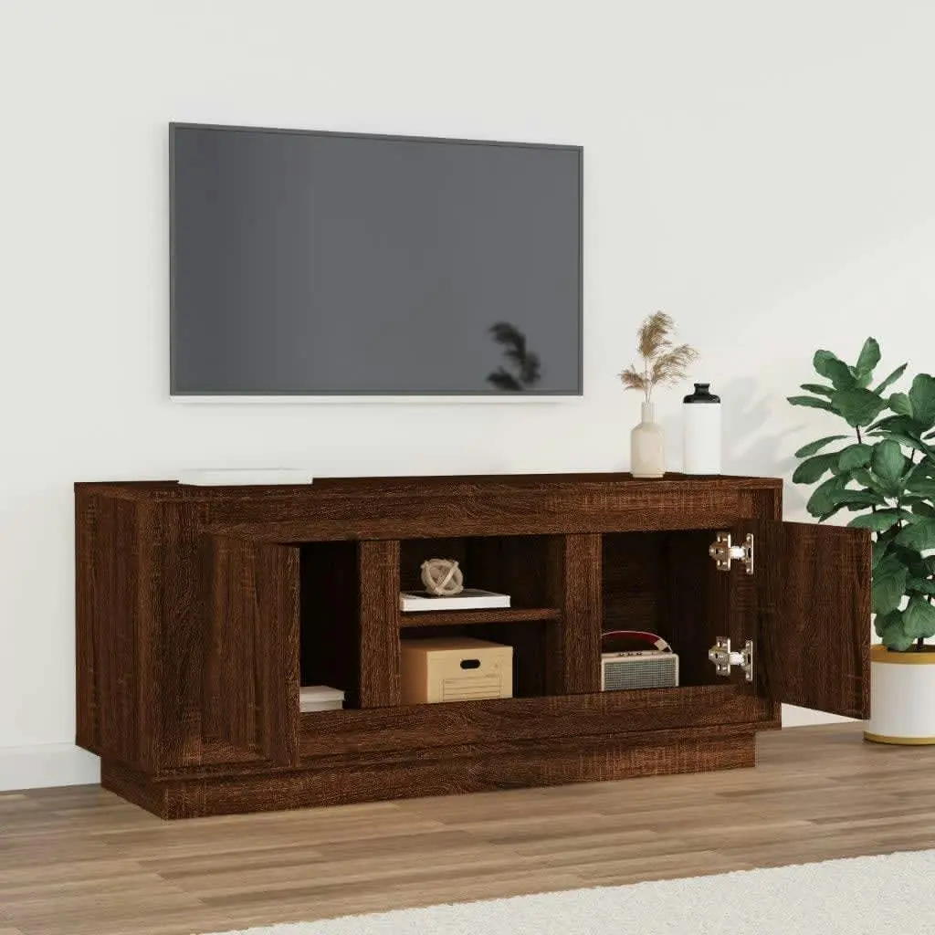 TV Cabinet Brown Oak 102x35x45 cm Engineered Wood 819867