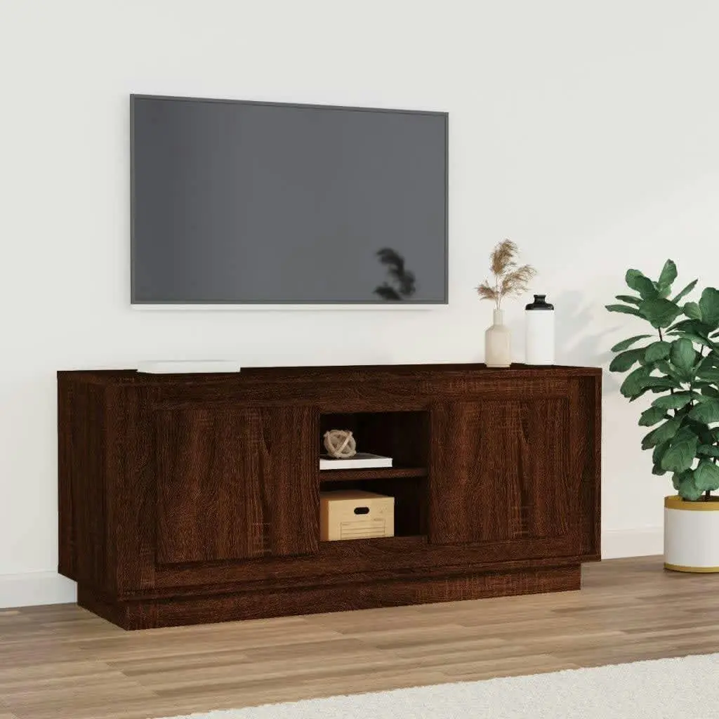 TV Cabinet Brown Oak 102x35x45 cm Engineered Wood 819867