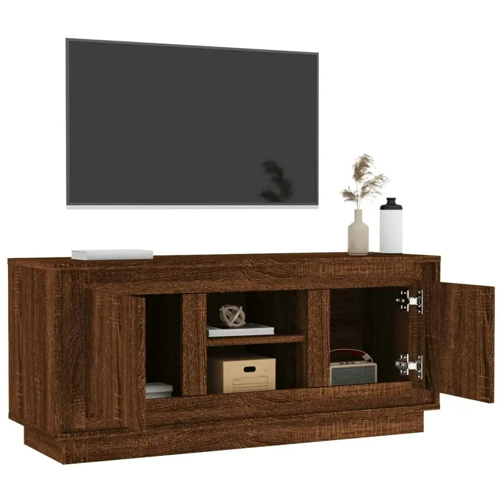 TV Cabinet Brown Oak 102x35x45 cm Engineered Wood 819867