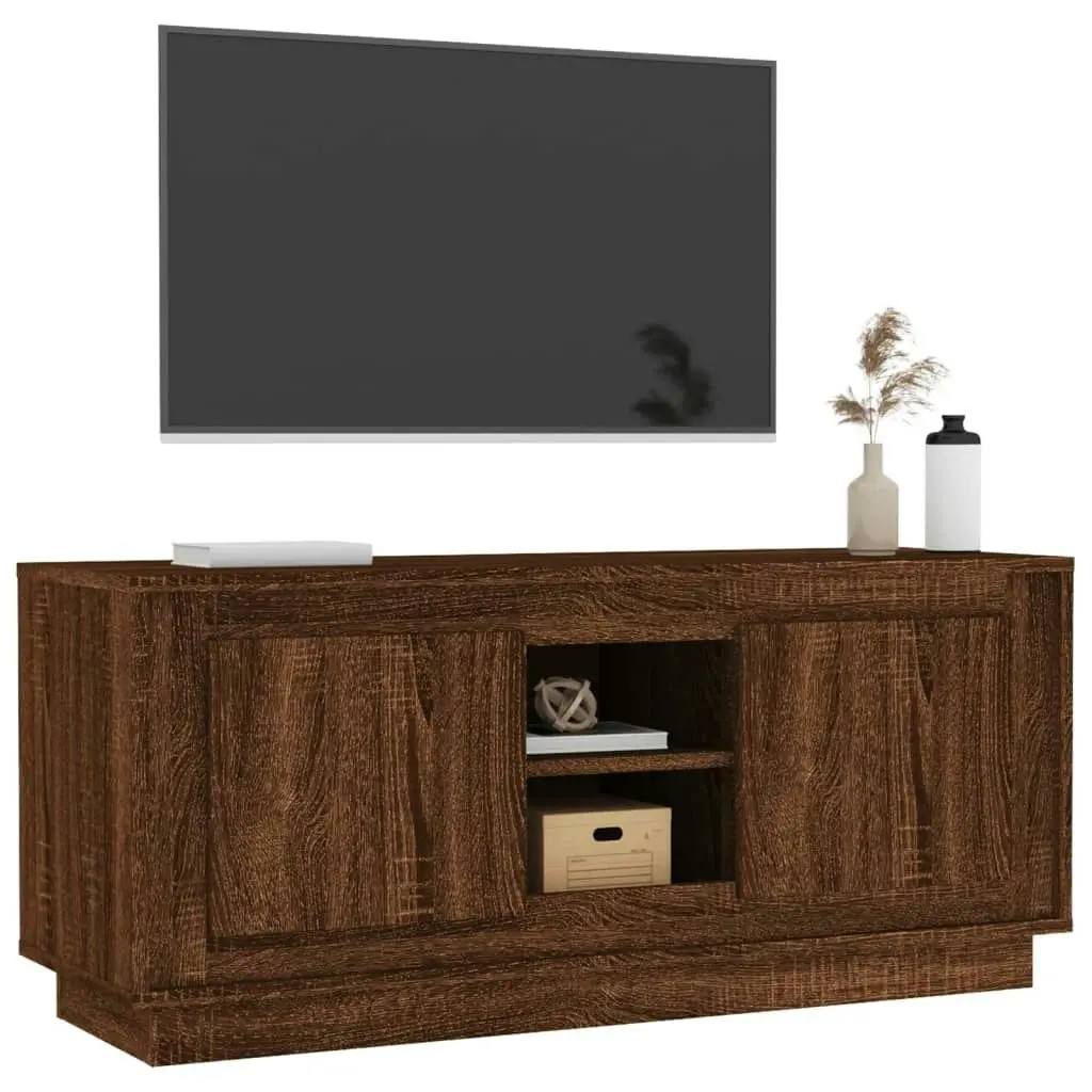 TV Cabinet Brown Oak 102x35x45 cm Engineered Wood 819867