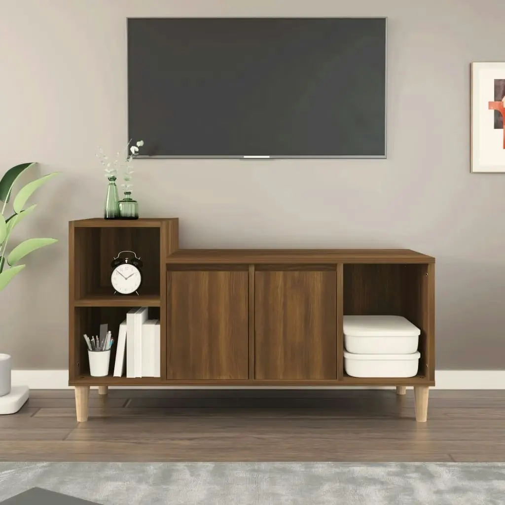 TV Cabinet Brown Oak 100x35x55 cm Engineered Wood 821179