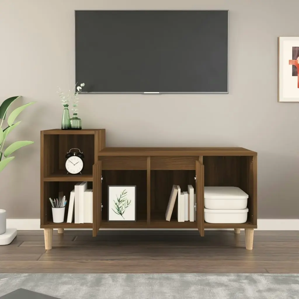 TV Cabinet Brown Oak 100x35x55 cm Engineered Wood 821179