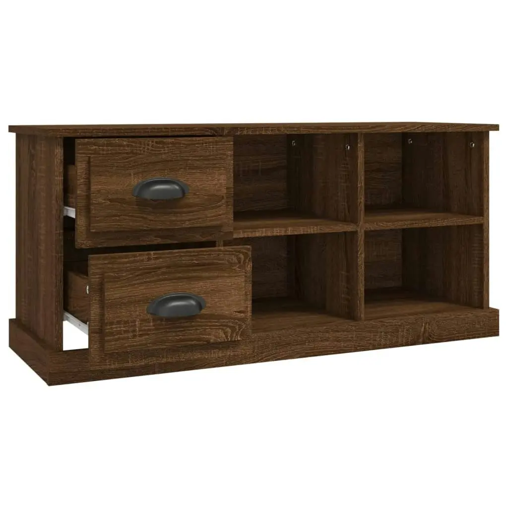 TV Cabinet Brown Oak 102x35.5x47.5 cm Engineered Wood 816183