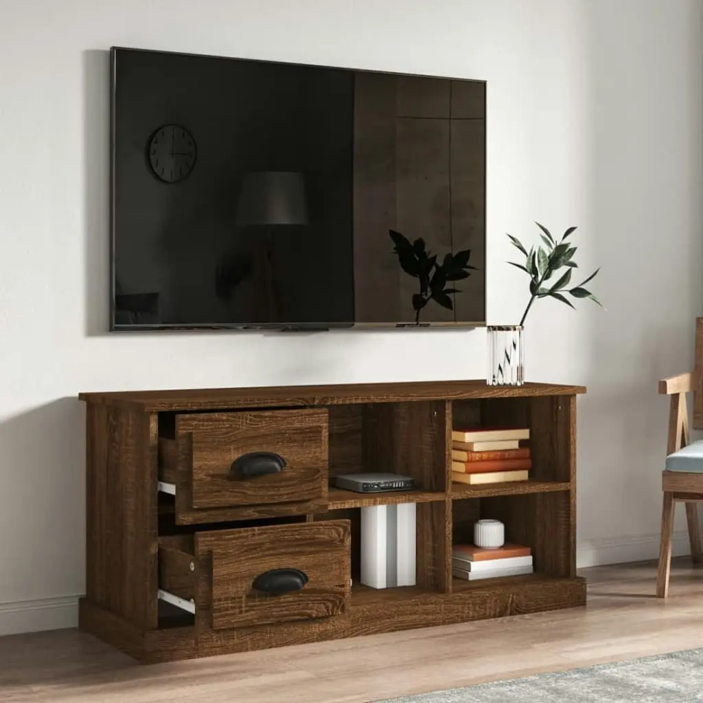 TV Cabinet Brown Oak 102x35.5x47.5 cm Engineered Wood 816183