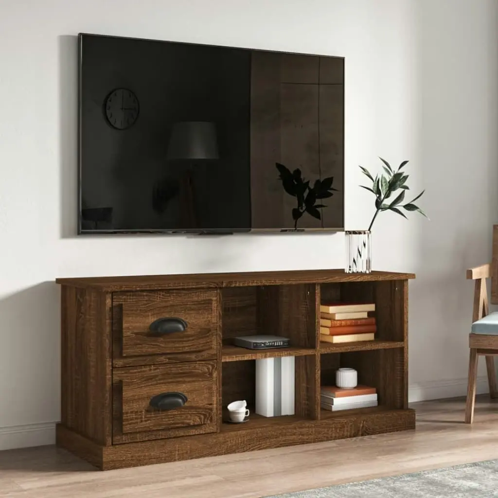 TV Cabinet Brown Oak 102x35.5x47.5 cm Engineered Wood 816183