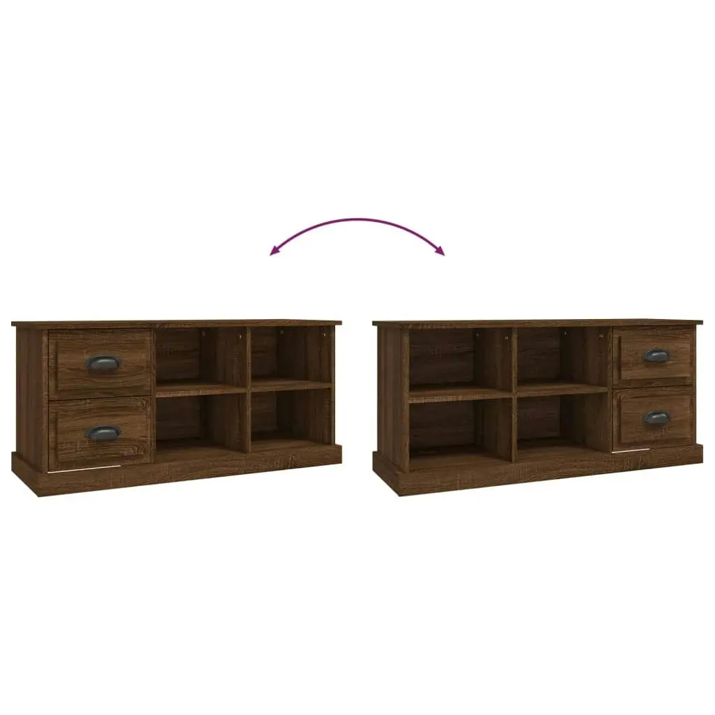 TV Cabinet Brown Oak 102x35.5x47.5 cm Engineered Wood 816183