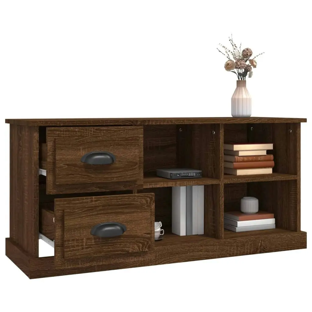 TV Cabinet Brown Oak 102x35.5x47.5 cm Engineered Wood 816183