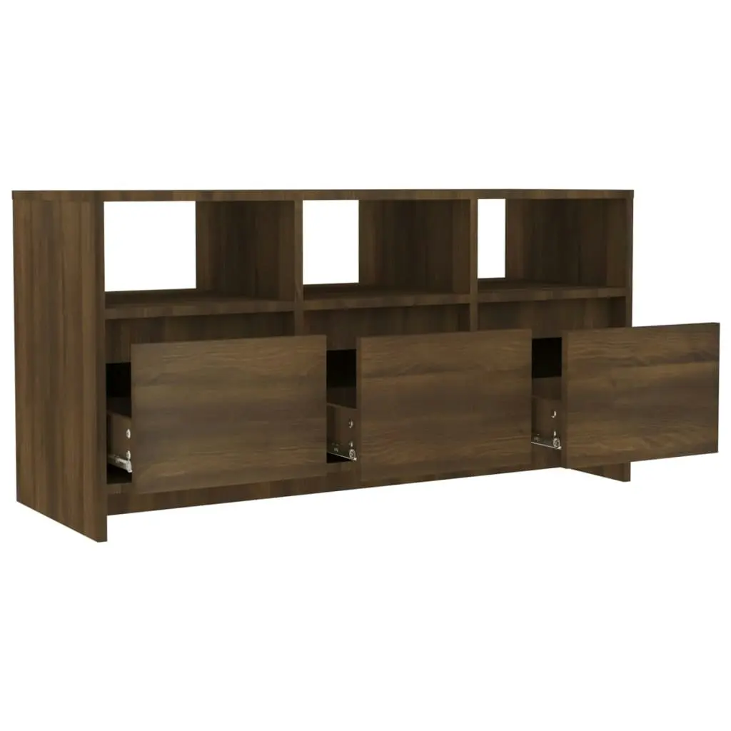 TV Cabinet Brown Oak 102x37.5x52.5 cm Engineered Wood 813025