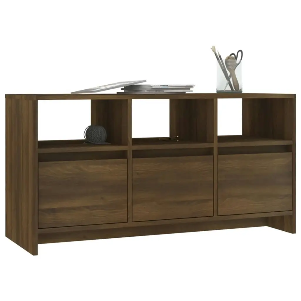 TV Cabinet Brown Oak 102x37.5x52.5 cm Engineered Wood 813025