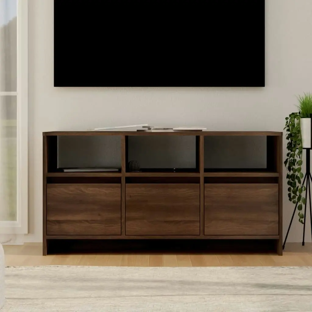 TV Cabinet Brown Oak 102x37.5x52.5 cm Engineered Wood 813025